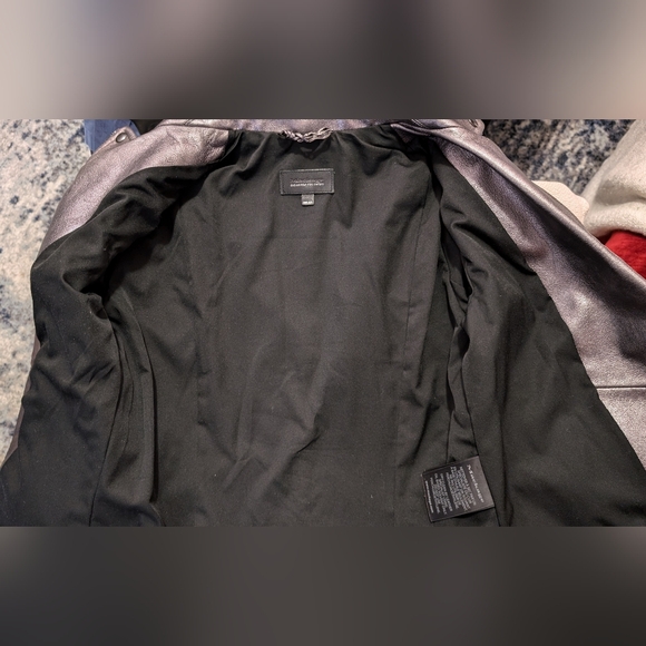 Mackage pewter metallic genuine lamb leather biker jacket, XXS/XS - Picture 10 of 12